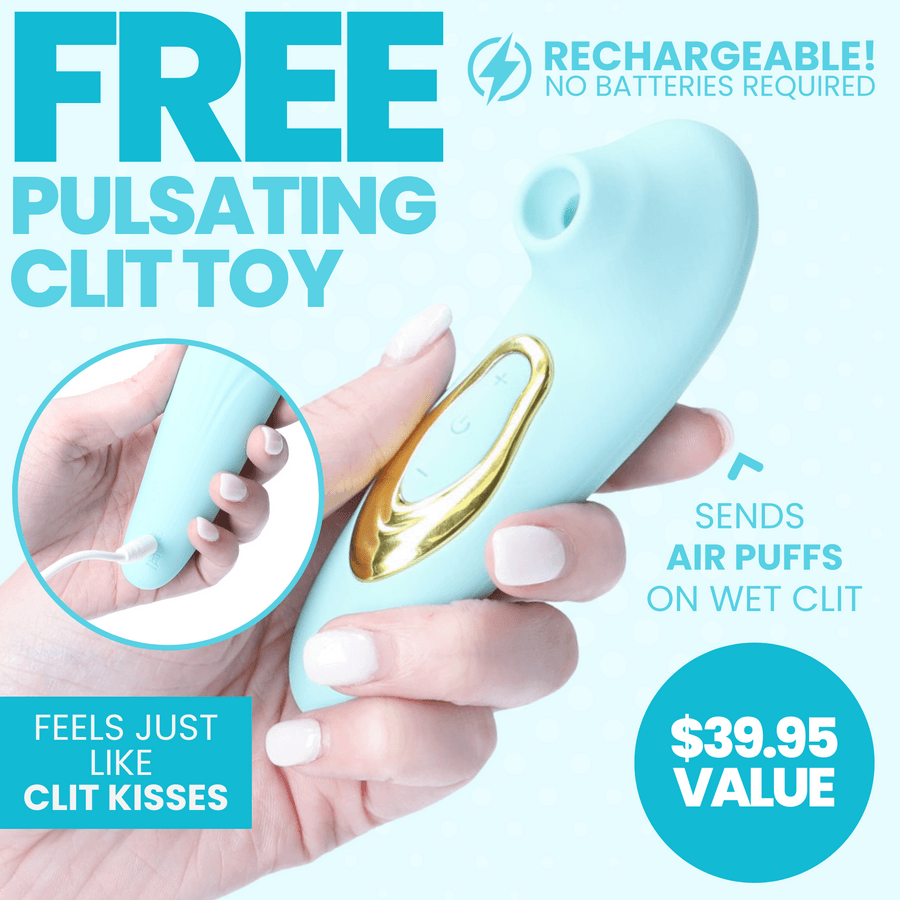 FREE Dolce Silicone Air Pulsating Clit Stimulator in Blue -Only 1 Free Item per Order！ - EdenSeduce