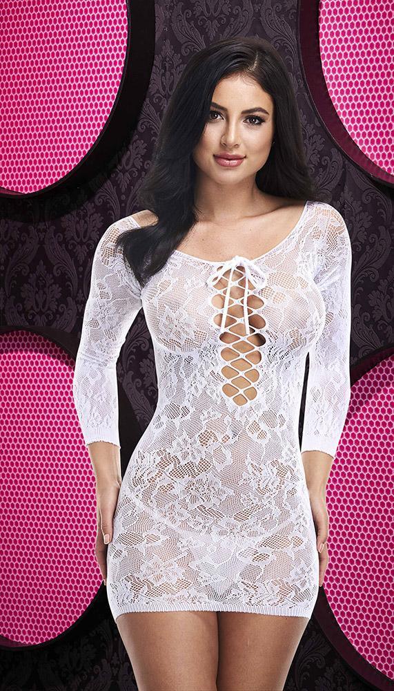 Lace Off The Shoulder Mini Dress - EdenSeduce