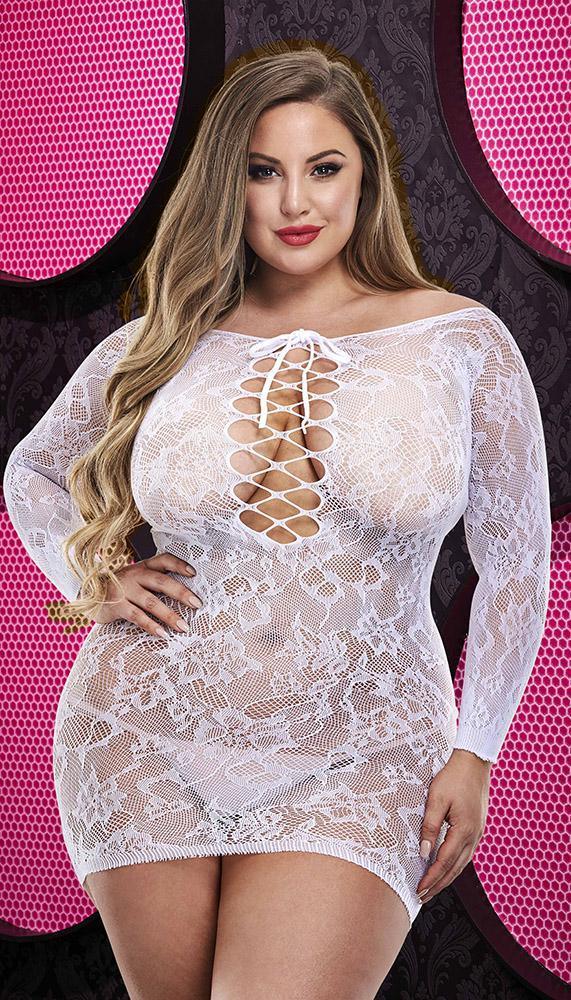 Lace Off The Shoulder Mini Dress - EdenSeduce