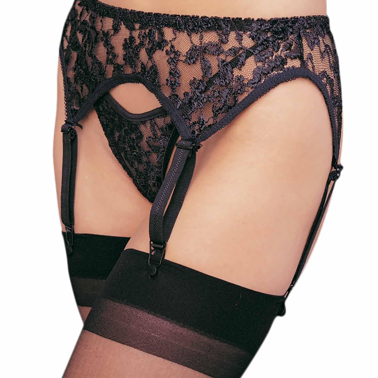 Leg Avenue Lace Garter Belt and Thong Set - EdenSeduce