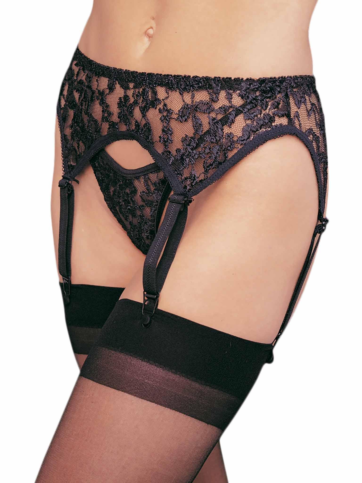 Leg Avenue Lace Garter Belt and Thong Set - EdenSeduce