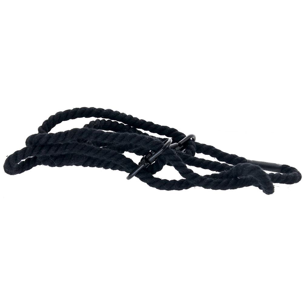 Merci Restrain Hemp Wrist/Ankle Cuffs in Black - EdenSeduce