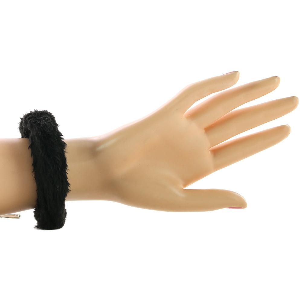 Black Furry Hand Cuffs - EdenSeduce