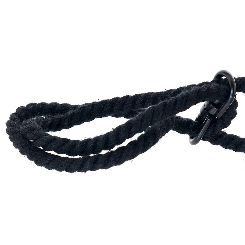 Merci Restrain Hemp Wrist/Ankle Cuffs in Black - EdenSeduce