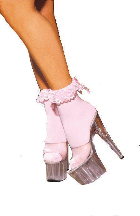 Nylon Anklet with Ruffle and Bow - One Size Available - EdenSeduce