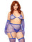 Rhinestone Fishnet 5-Piece Lingerie Set - Multiple Colors Available! - EdenSeduce