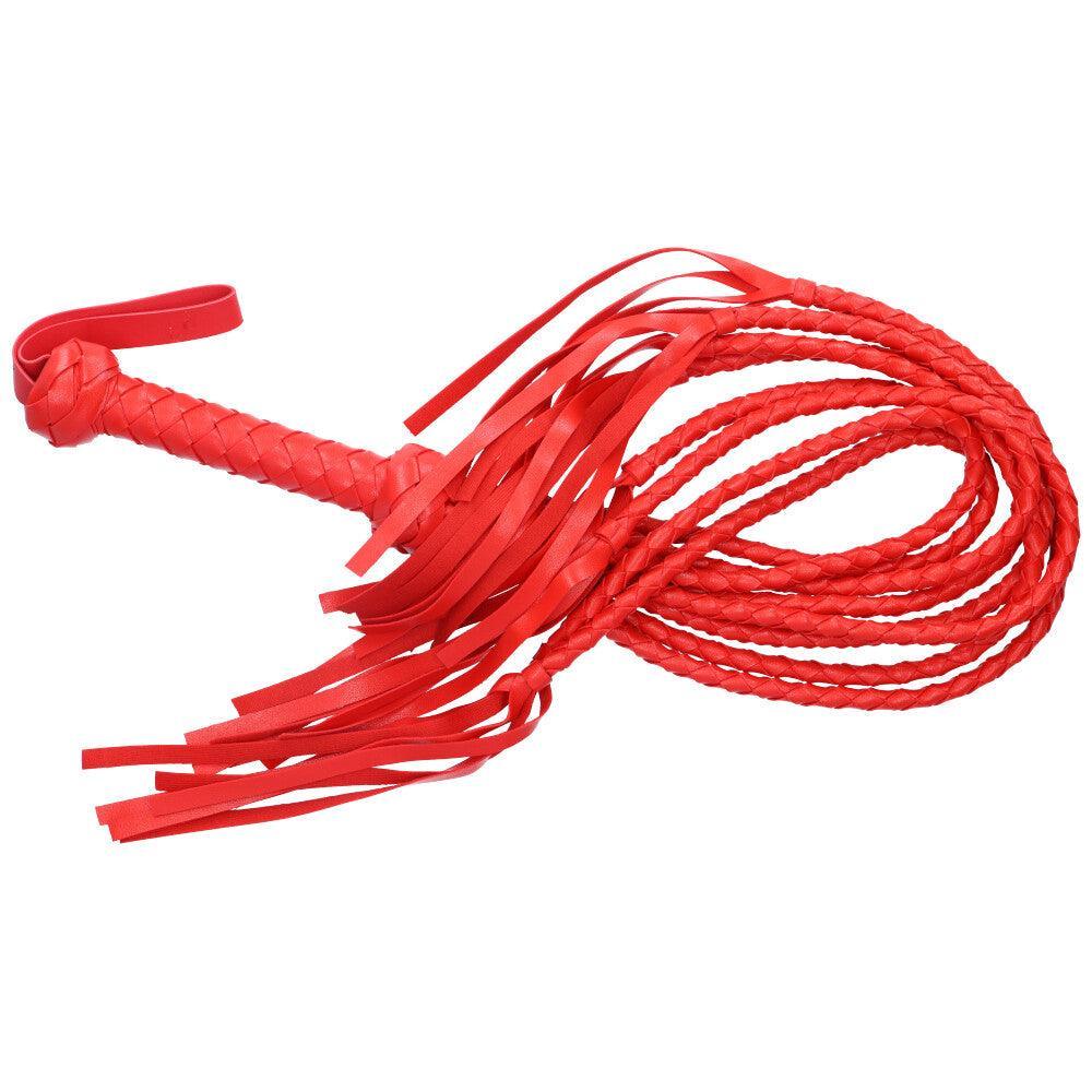 Red Braided Flogger for Intense Impact Play - EdenSeduce